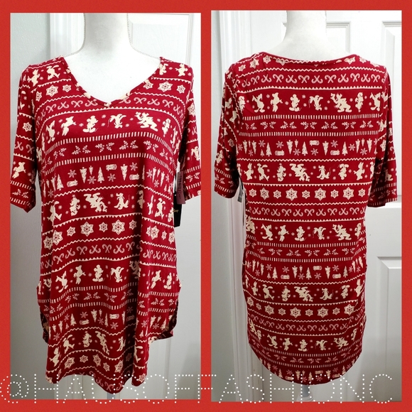TORRID DISNEY Mickey & Friends Holiday Fair Isle Red Super Soft Tunic! - Picture 3 of 9